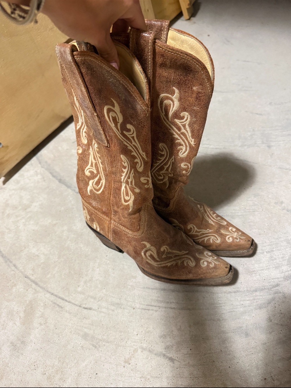 Corral Brown Suede Embroidered Western Cowboy Boots
